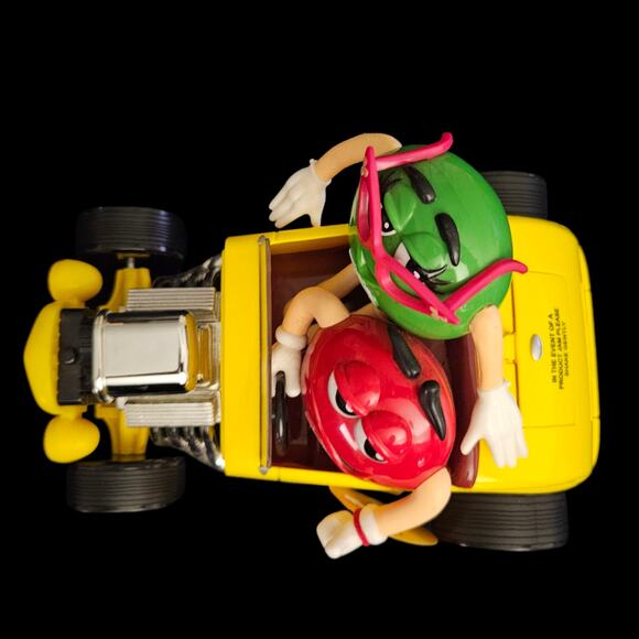 M&M’s Hot Rod Car Candy Dispenser Red & Green Characters Classic Yellow Flames - Picture 8 of 9
